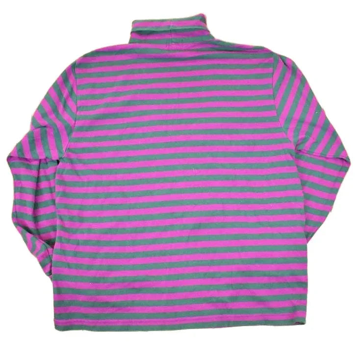 Vintage 1990s Trend Basics Striped Turtleneck Sweatshirt Mens L / 90's Destination Sweater from propervintagecanada