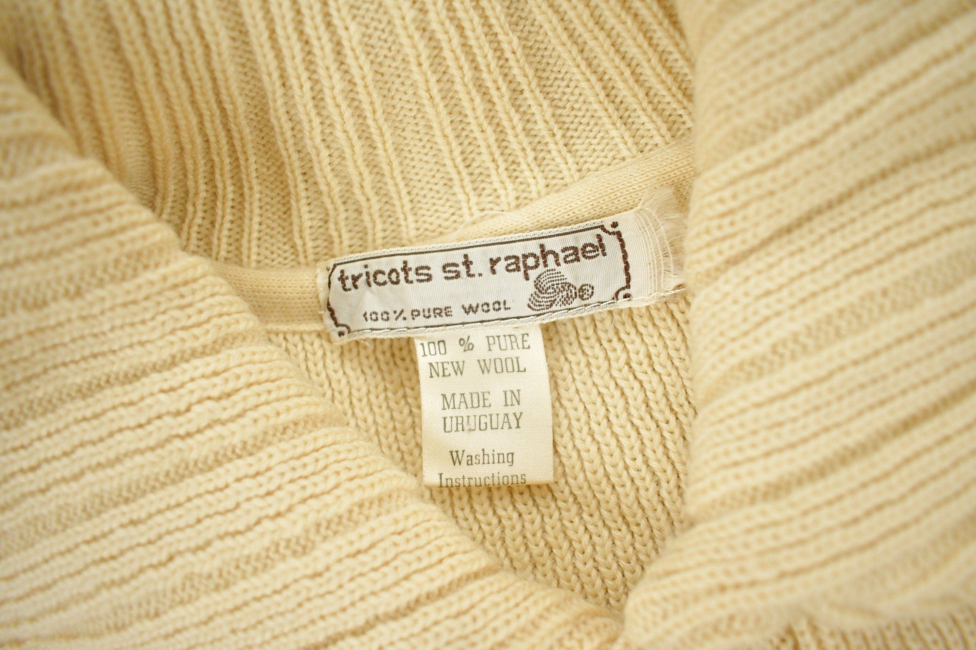Vintage 1990s Tricots St. Raphael's Pure Wool Knit Sweater Men's Large from propervintagecanada