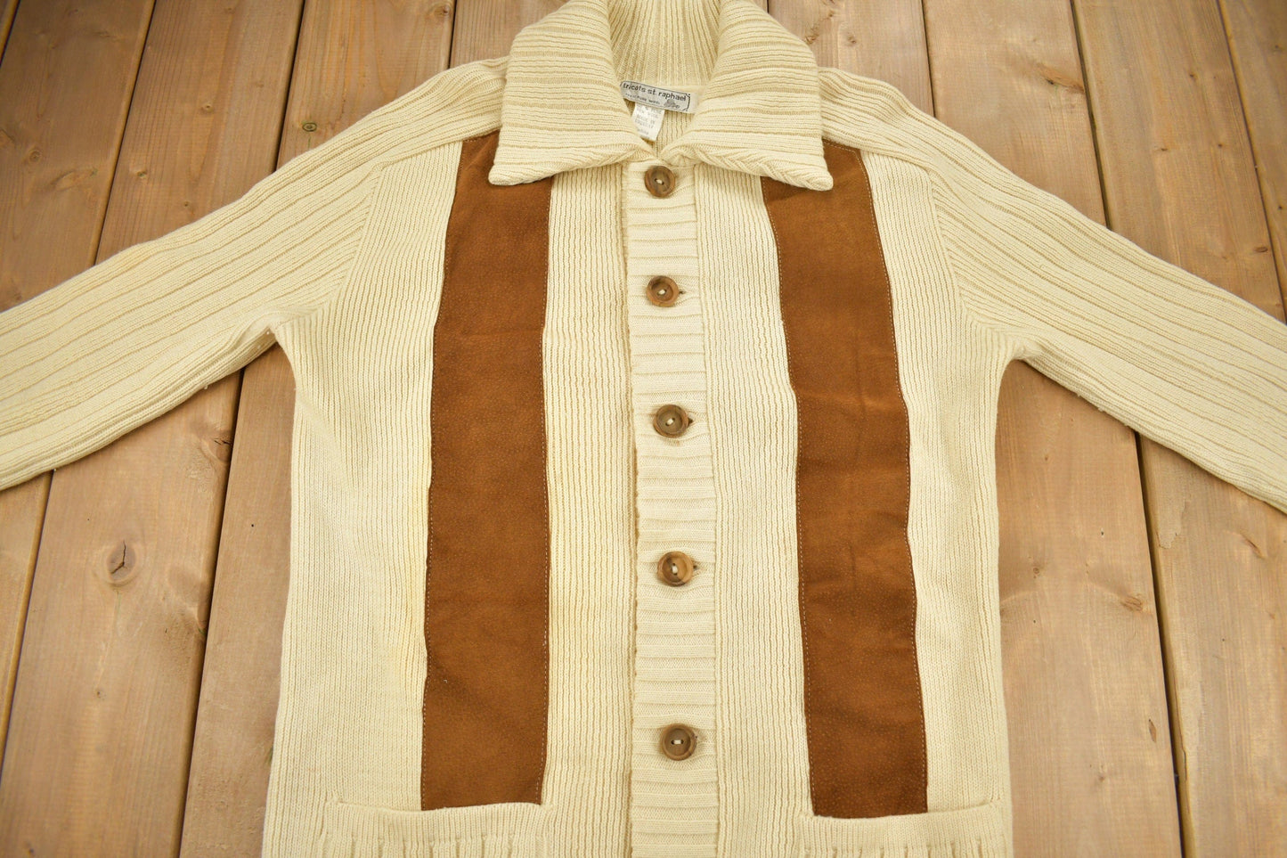 Vintage 1990s Tricots St. Raphael's Pure Wool Knit Sweater Men's Large from propervintagecanada