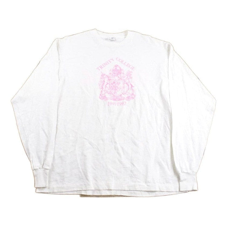Vintage 1990s Trinity College NRAC Graphic Long Sleeve T-Shirt Men's XL from propervintagecanada