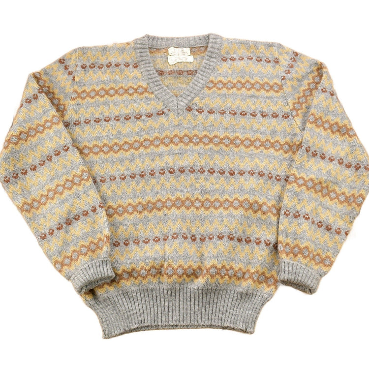 Vintage 1990s Trissie Styled By Stefano Striped Knit V Neck Sweater Men's Small from propervintagecanada