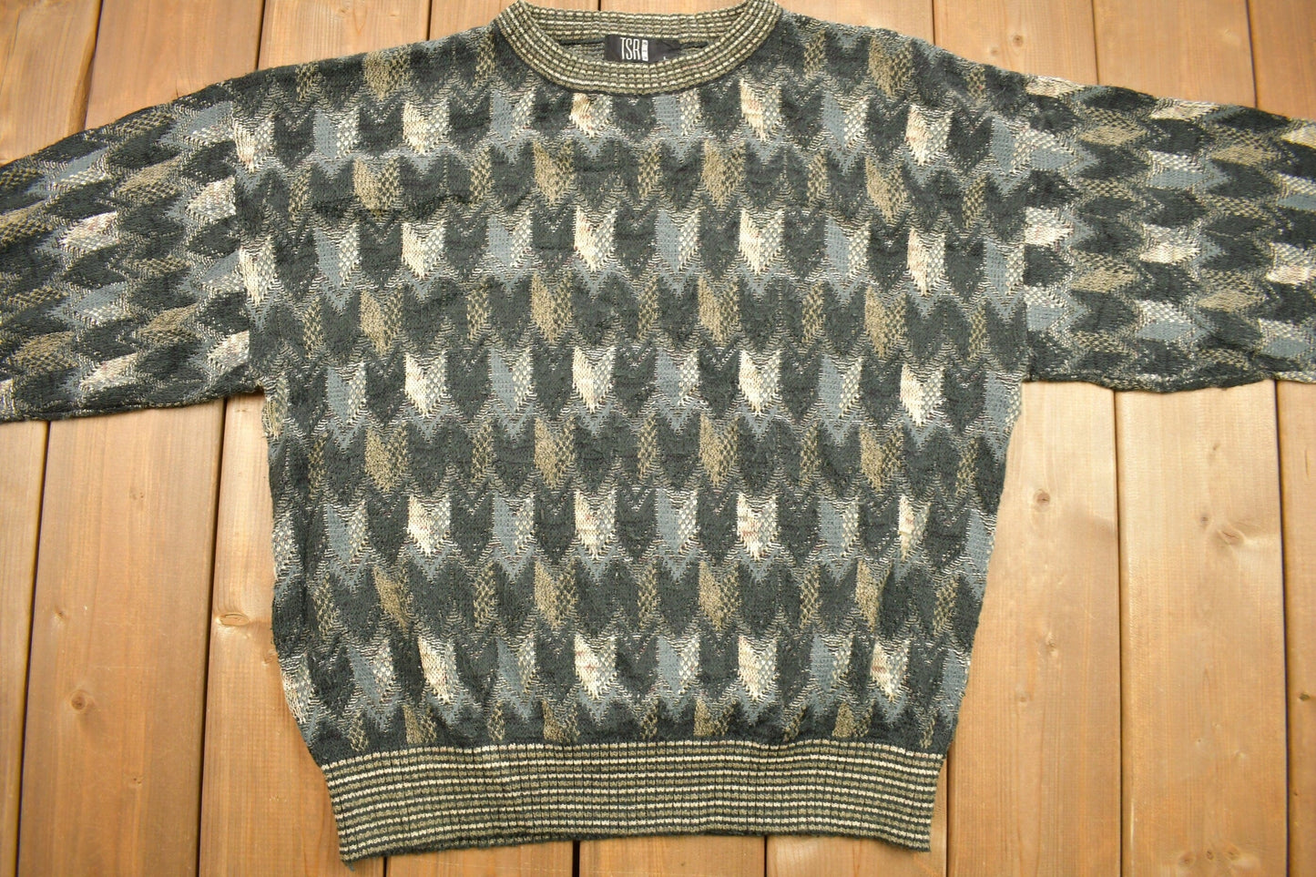 Vintage 1990s TSA USA Knitted Crewneck Sweater Men's Large from propervintagecanada