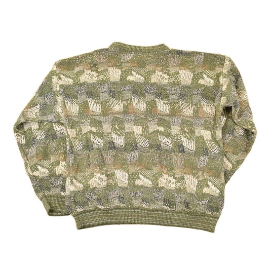 Vintage 1990s TSR Abstract Knit Crewneck Sweater Men's L from propervintagecanada