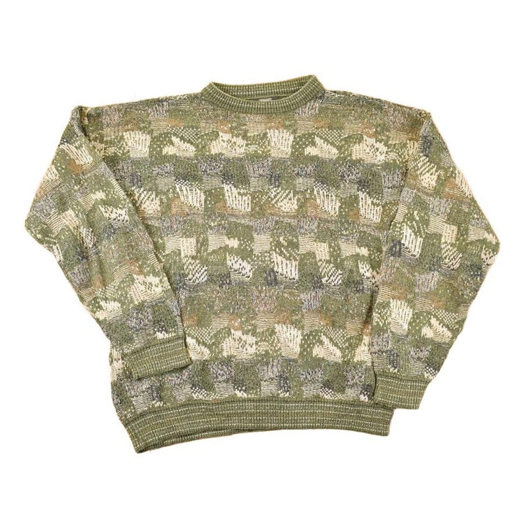 Vintage 1990s TSR Abstract Knit Crewneck Sweater Men's L from propervintagecanada