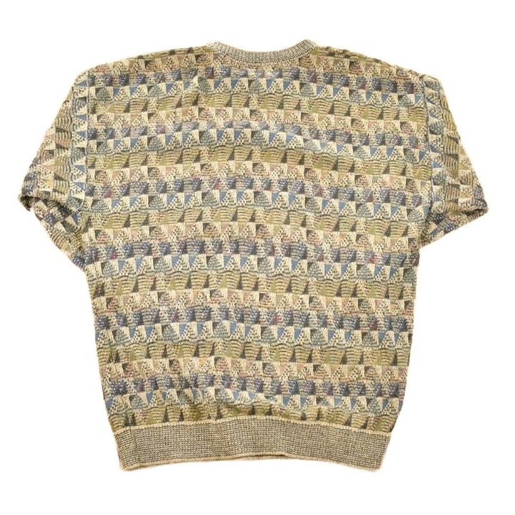 Vintage 1990s TSR Knit Abstract Print Crewneck Sweater Men's L from propervintagecanada