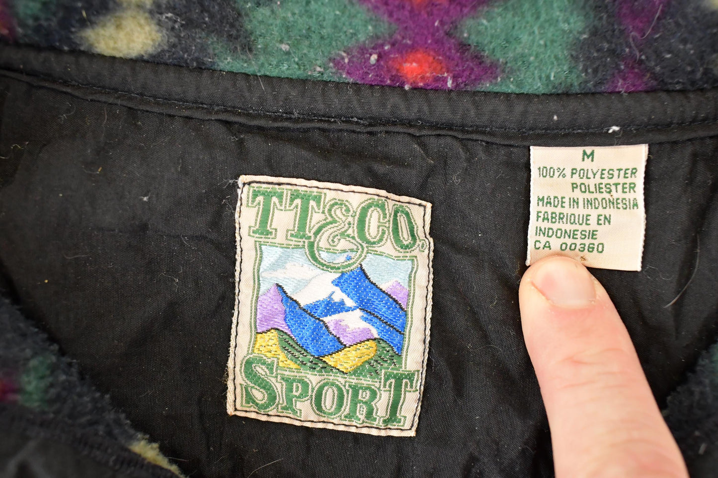 Vintage 1990s TT & Co Quarter Zip Aztec Fleece Outdoorsman Sweater Men's XL from propervintagecanada