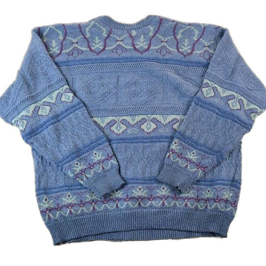 Vintage 1990s TT&Co Sport Abstract Knit Crewneck Sweater Men's Large from propervintagecanada