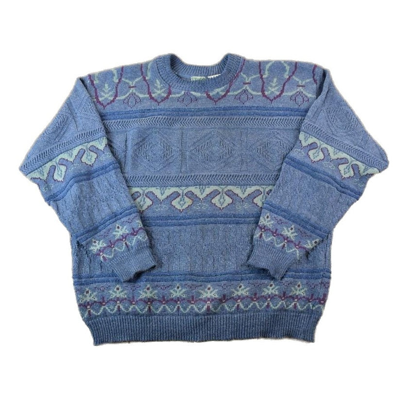 Vintage 1990s TT&Co Sport Abstract Knit Crewneck Sweater Men's Large from propervintagecanada