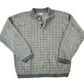Vintage 1990s TT Quarter Button Knit Abstract Pattern Crewneck Sweater Men's Large from propervintagecanada