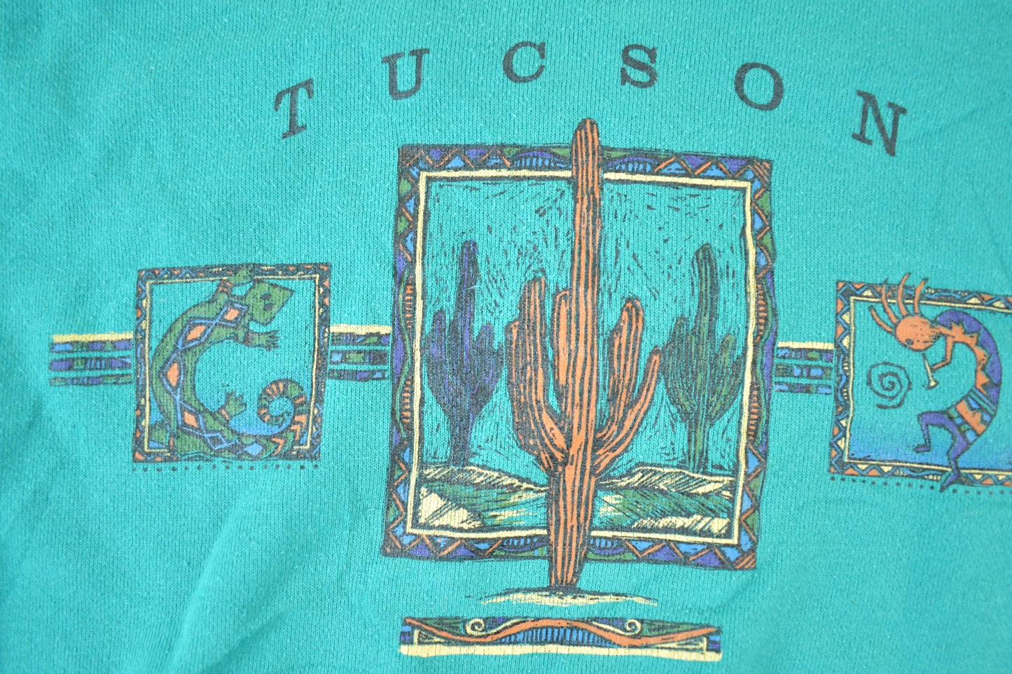 Vintage 1990s Tucson Arizona Souvenir Desert Cactus Crewneck Sweatshirt Made In USA Men's XL from propervintagecanada