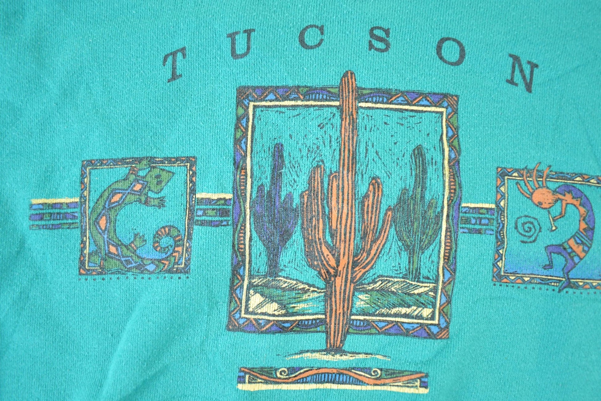 Vintage 1990s Tucson Arizona Souvenir Desert Cactus Crewneck Sweatshirt Made In USA Men's XL from propervintagecanada