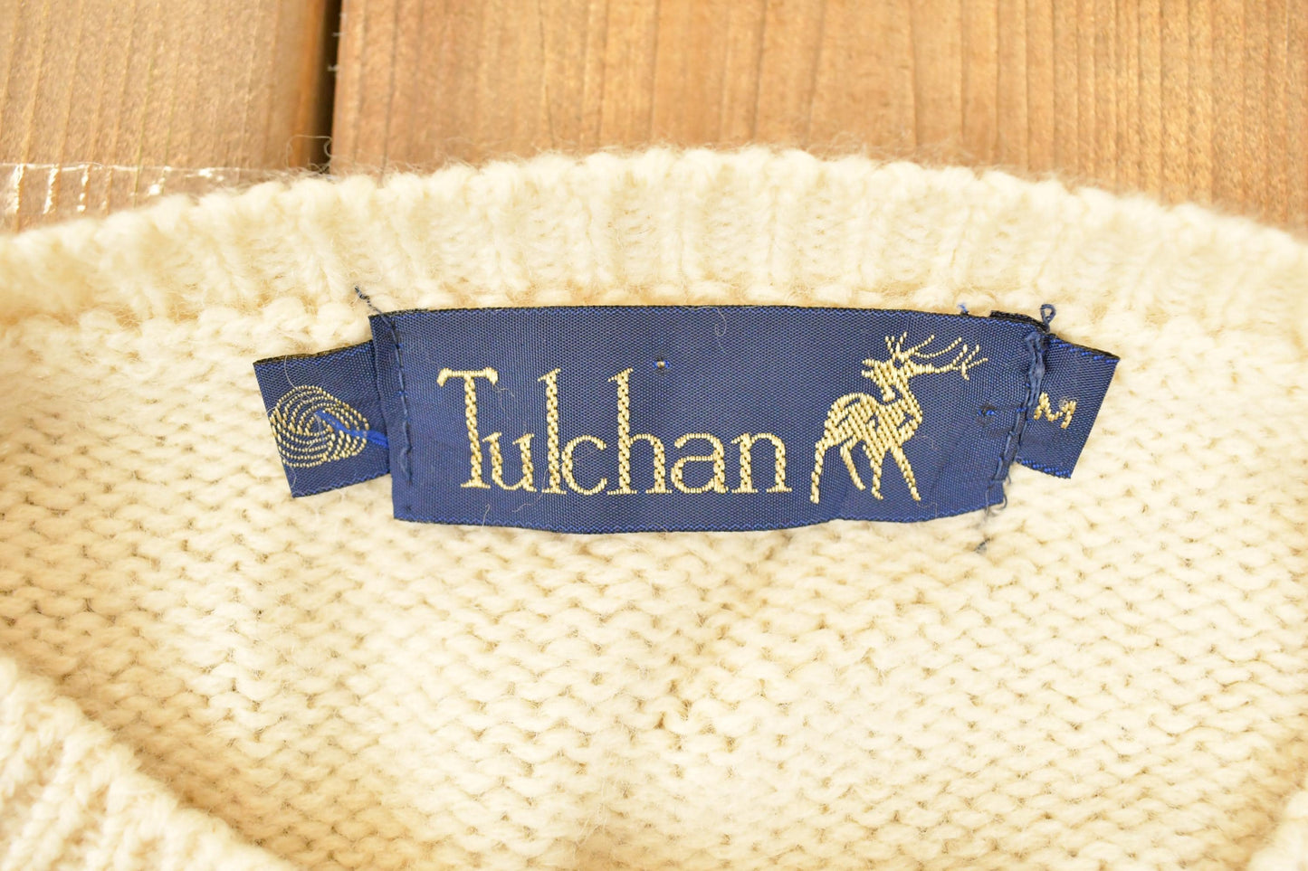 Vintage 1990s Tulchan Floral Abstract Wool Knit Cardigan Sweater Women's M from propervintagecanada