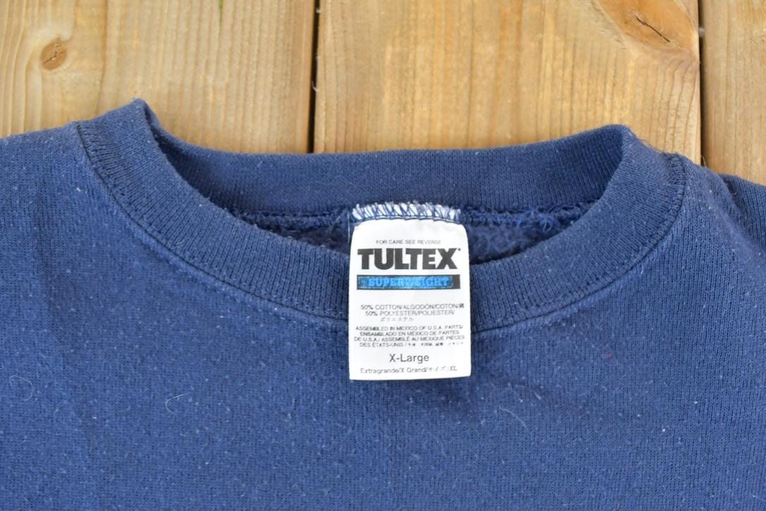 Vintage 1990s Tultex Blank Navy Blue Crewneck Sweatshirt Men's XL from propervintagecanada