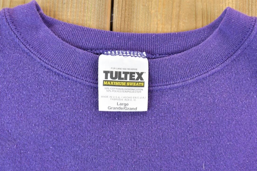 Vintage 1990s Tultex Blank Purple Crewneck Sweatshirt Men's Large from propervintagecanada