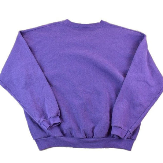Vintage 1990s Tultex Blank Purple Crewneck Sweatshirt Men's Large from propervintagecanada