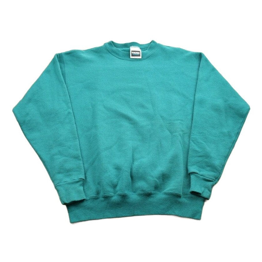 Vintage 1990s Tultex Blank Turquoise Crewneck Sweatshirt Men's Small from propervintagecanada