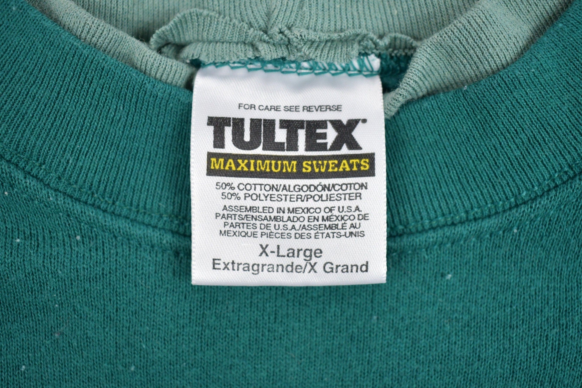 Vintage 1990s Tultex Double Collared Crewneck Sweatshirt Men's XL from propervintagecanada