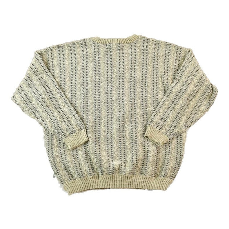 Vintage 1990s Tundra Canada Knit Abstract Pattern Crewneck Sweater Made In Canada Men's XL from propervintagecanada