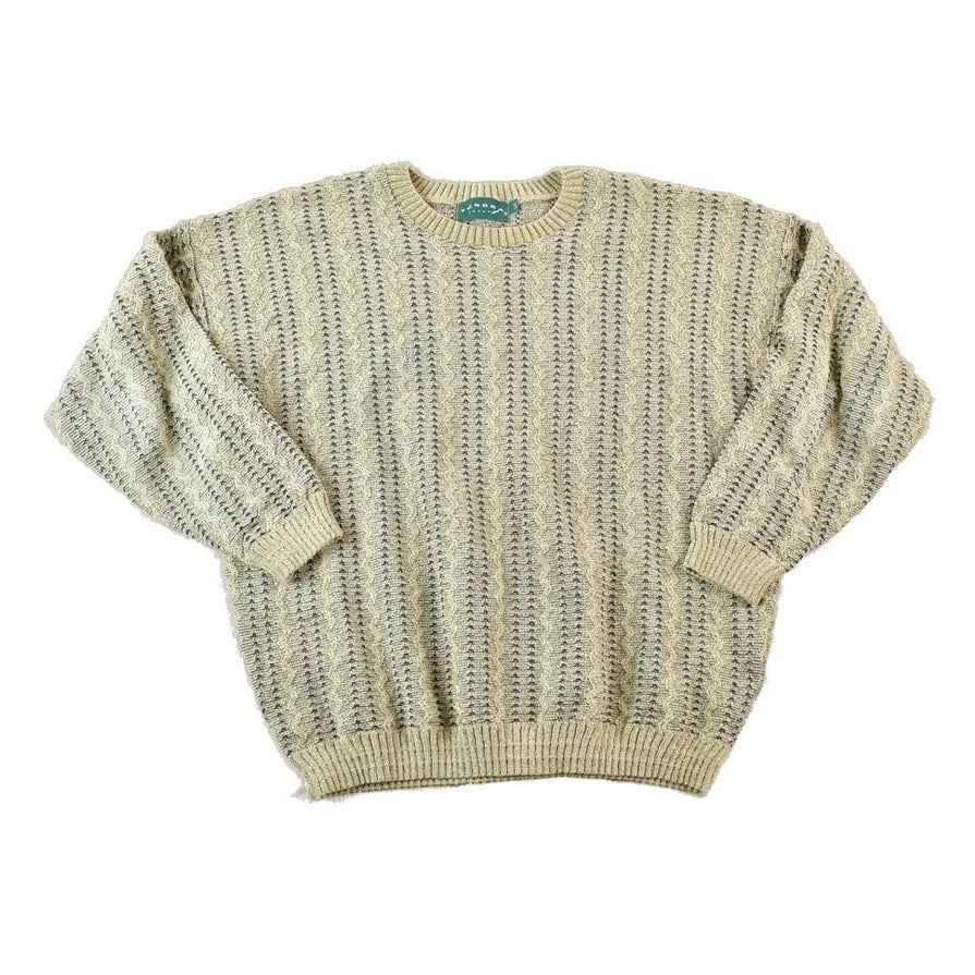 Vintage 1990s Tundra Canada Knit Abstract Pattern Crewneck Sweater Made In Canada Men's XL from propervintagecanada