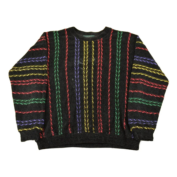 Vintage 1990s Tundra Canada Knit Abstract Pattern Crewneck Sweater Mens Large from propervintagecanada