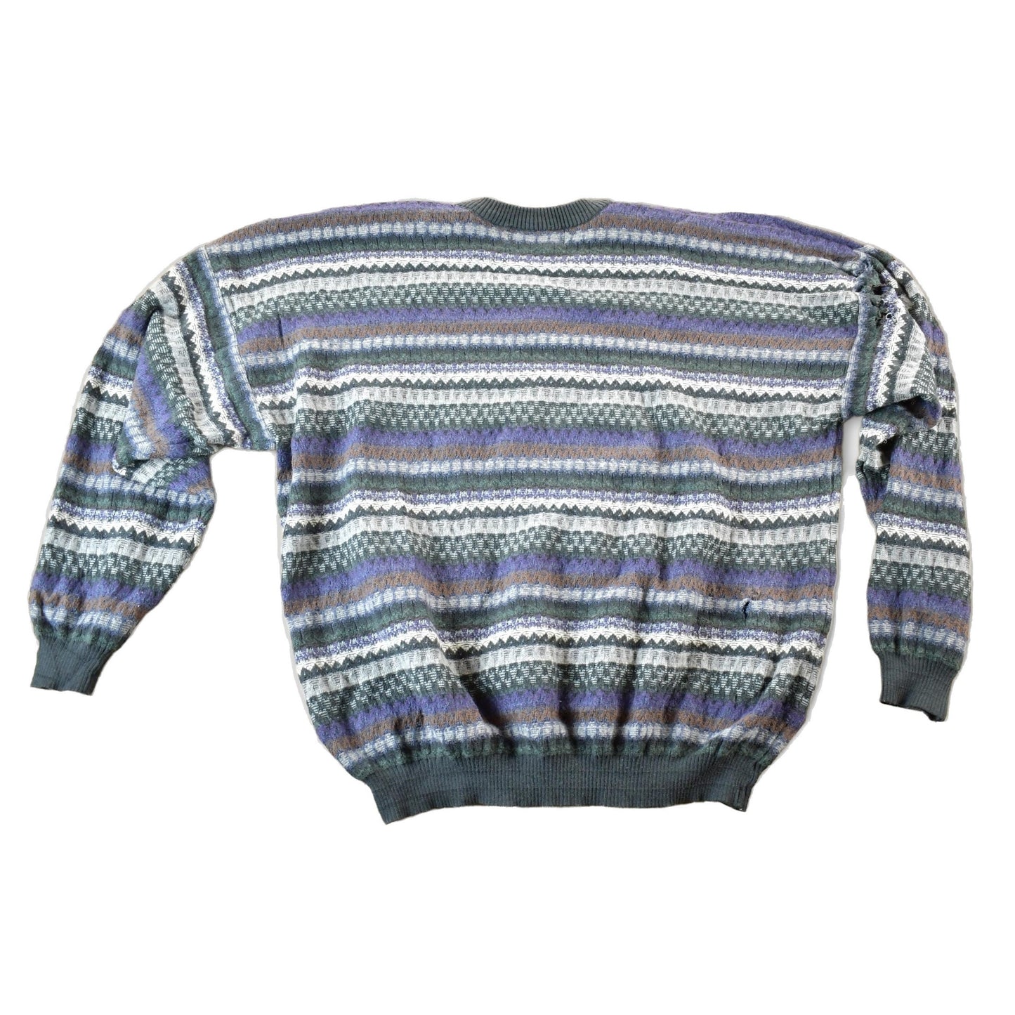 Vintage 1990s Tundra Canada Knit Abstract Pattern Crewneck Sweater Mens XXL from propervintagecanada