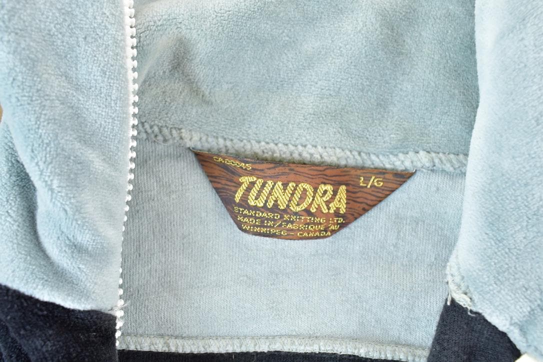 Vintage 1990s Tundra Quarter Zip Collared Velour Sweatshirt Men's Large from propervintagecanada