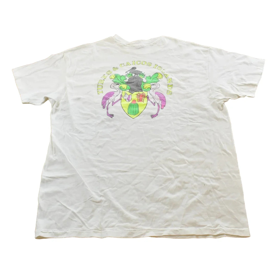 Vintage 1990s Turks & Caicos Souvenir T-Shirt Men's 2XL from propervintagecanada