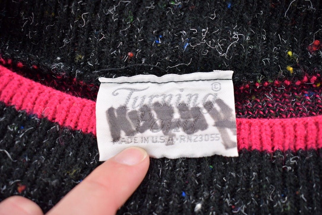 Vintage 1990s Turning Point Knitted Crewneck Sweater Men's Medium from propervintagecanada