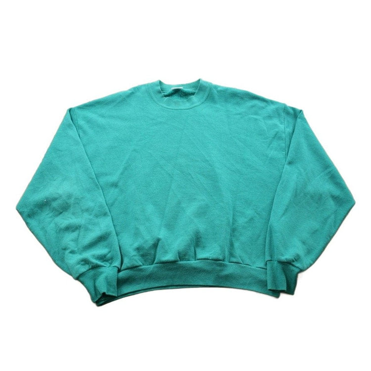 Vintage 1990s Turquoise Blank Crewneck Sweatshirt Men's Medium from propervintagecanada