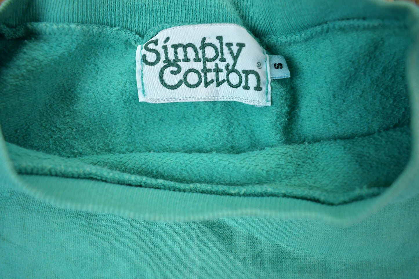 Vintage 1990s Turquoise Blank Crewneck Sweatshirt Men's Small from propervintagecanada