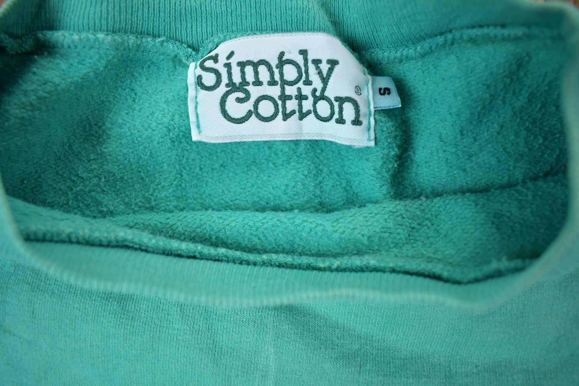 Vintage 1990s Turquoise Blank Crewneck Sweatshirt Men's Small from propervintagecanada