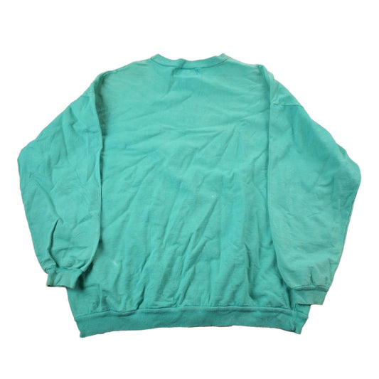 Vintage 1990s Turquoise Blank Crewneck Sweatshirt Men's Small from propervintagecanada