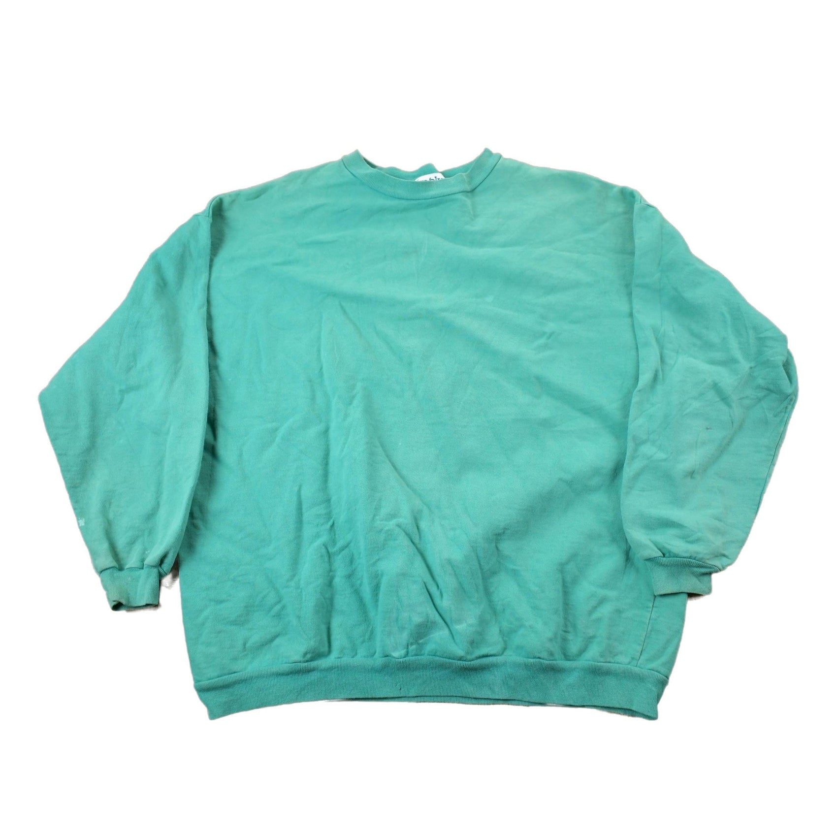 Vintage 1990s Turquoise Blank Crewneck Sweatshirt Men's Small from propervintagecanada