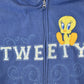 Vintage 1990s Tweety Bird Looney Tunes Full Zip Fleece Outdoorsman Sweater Women's XL / 90s Winter Sweatshirt / Fleece Cartoon Zip up from propervintagecanada
