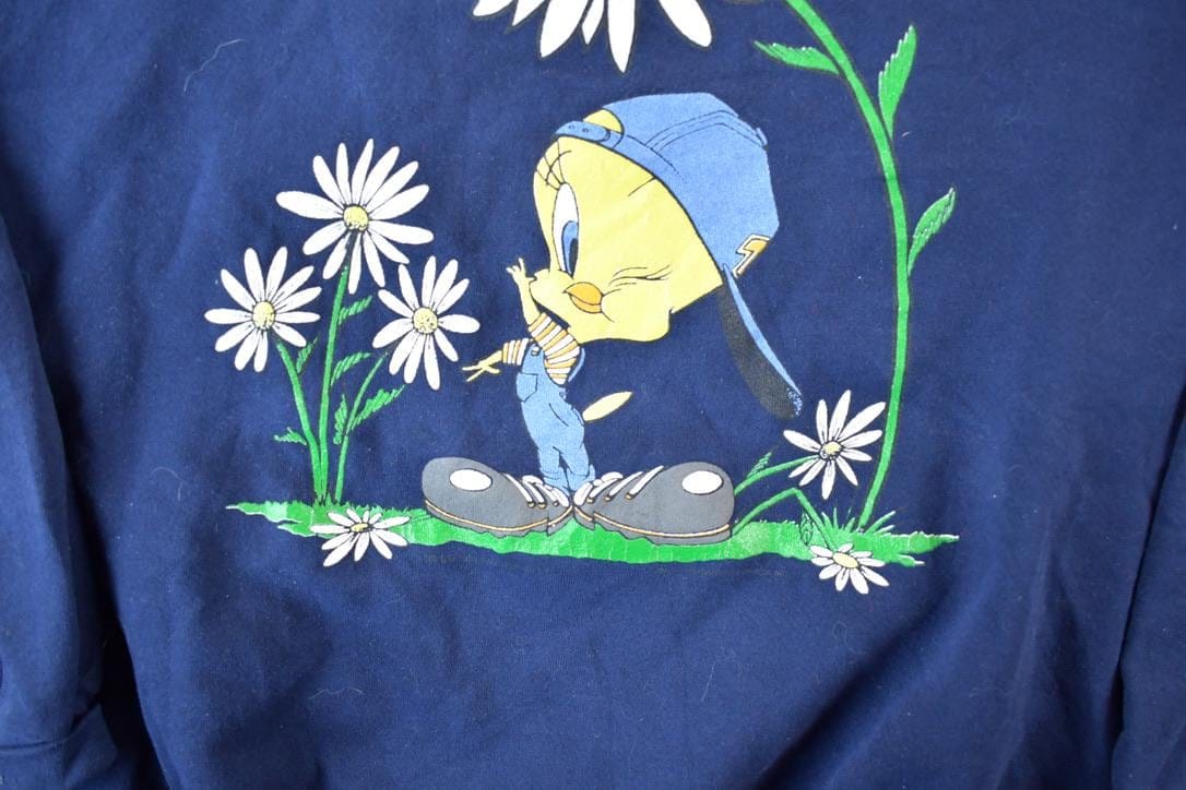 Vintage 1990s Tweety Bird Warner Brothers Souvenir Crewneck Sweatshirt Made In USA Men's XL from propervintagecanada