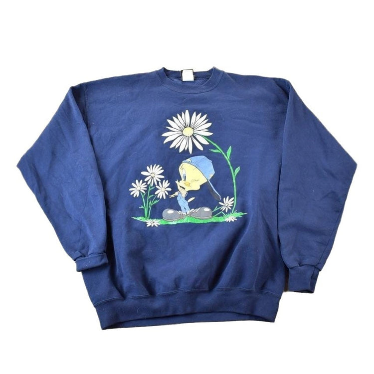 Vintage 1990s Tweety Bird Warner Brothers Souvenir Crewneck Sweatshirt Made In USA Men's XL from propervintagecanada