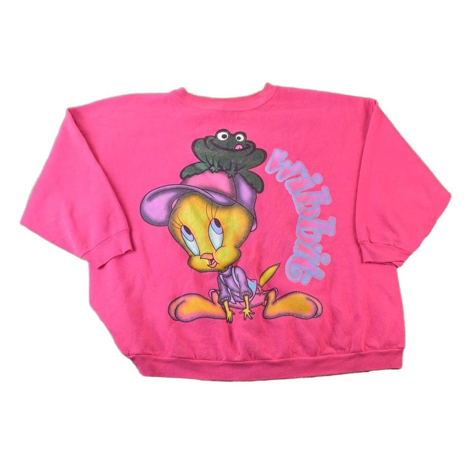 Vintage 1990s Tweety Bird Wibbit Frog Looney Tunes Crew Neck Men's 2XL from propervintagecanada
