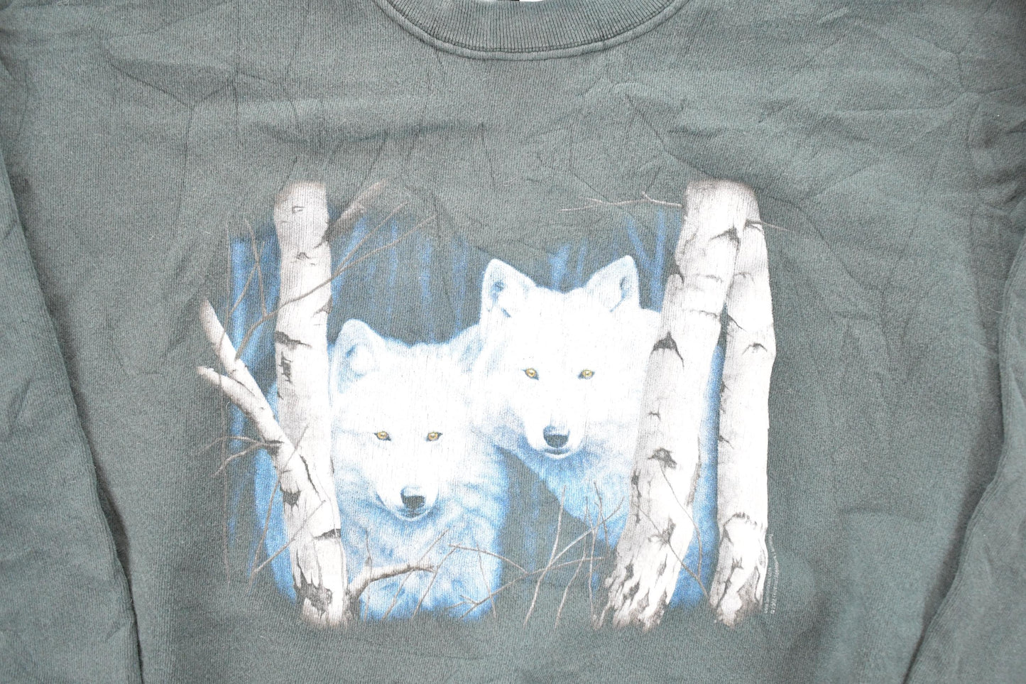 Vintage 1990s Two White Wolf Heavyweight Outdoorsman Crewneck Sweatshirt Men's L from propervintagecanada