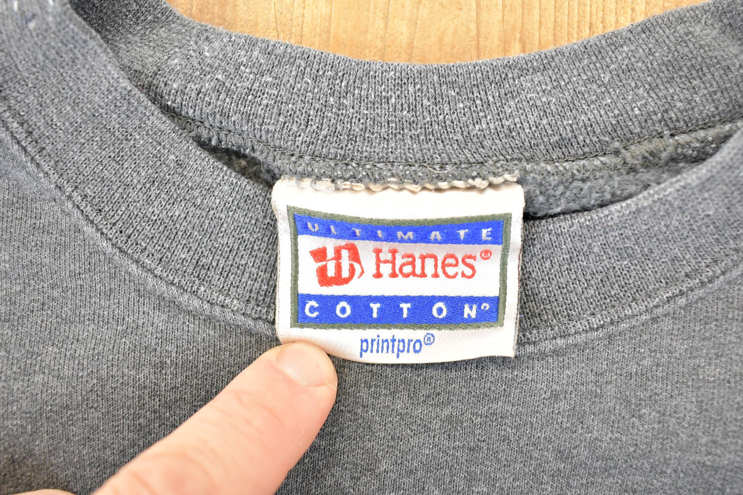 Vintage 1990s Ultimate Hanes Cotton Heavyweight Blank Print Pro Crewneck Sweatshirt Men's XL / 90's Blanks Sweater from propervintagecanada