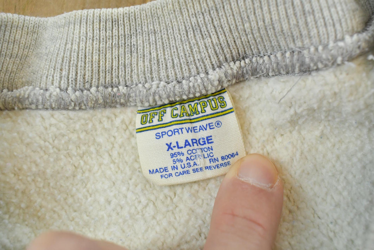 Vintage 1990s UMass Off Campus Reverse Weave Collegiate Crewneck Sweatshirt Men's L / NCAA / Boston Massachusetts / University / Made in USA from propervintagecanada