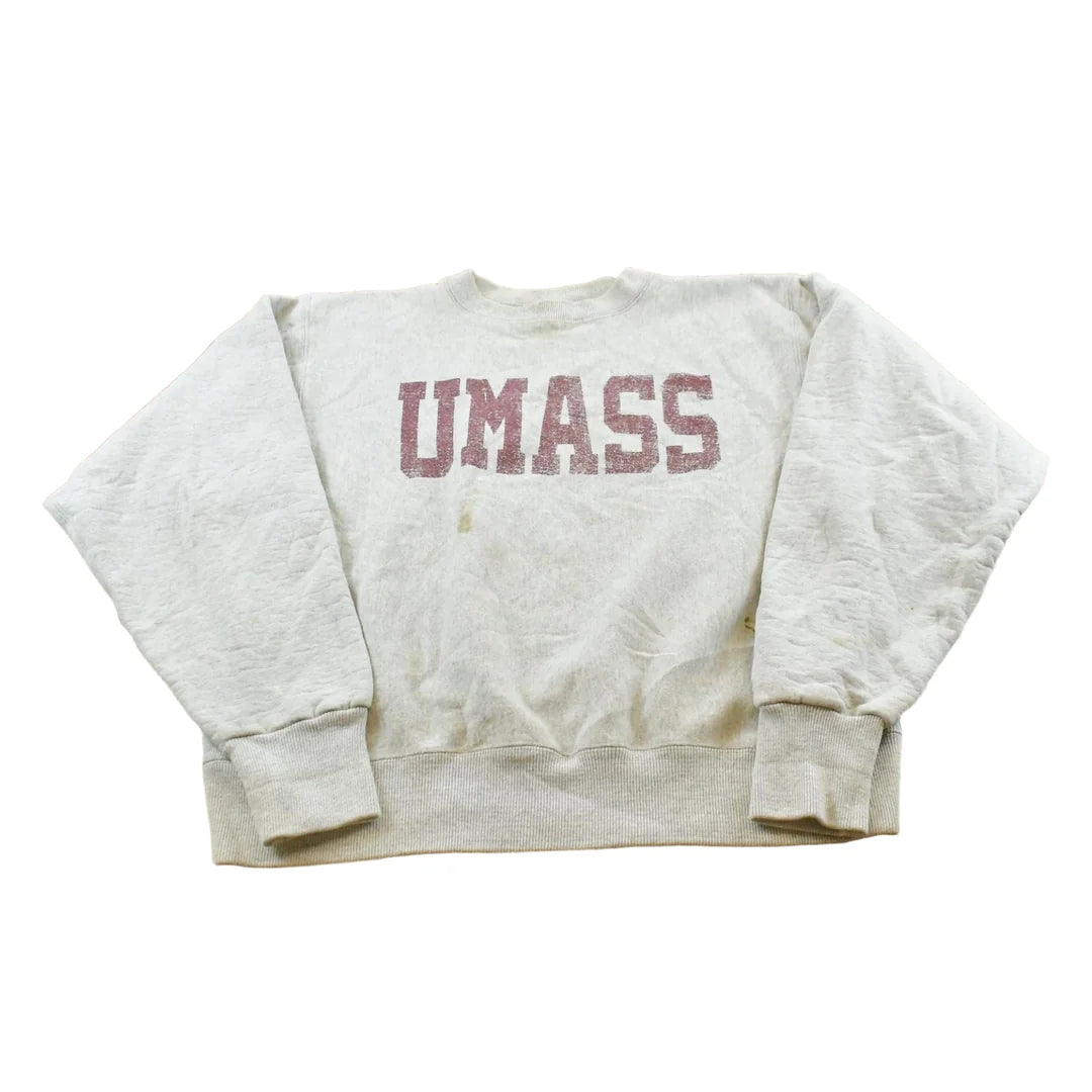 Vintage 1990s UMass Off Campus Reverse Weave Collegiate Crewneck Sweatshirt Men's L / NCAA / Boston Massachusetts / University / Made in USA from propervintagecanada