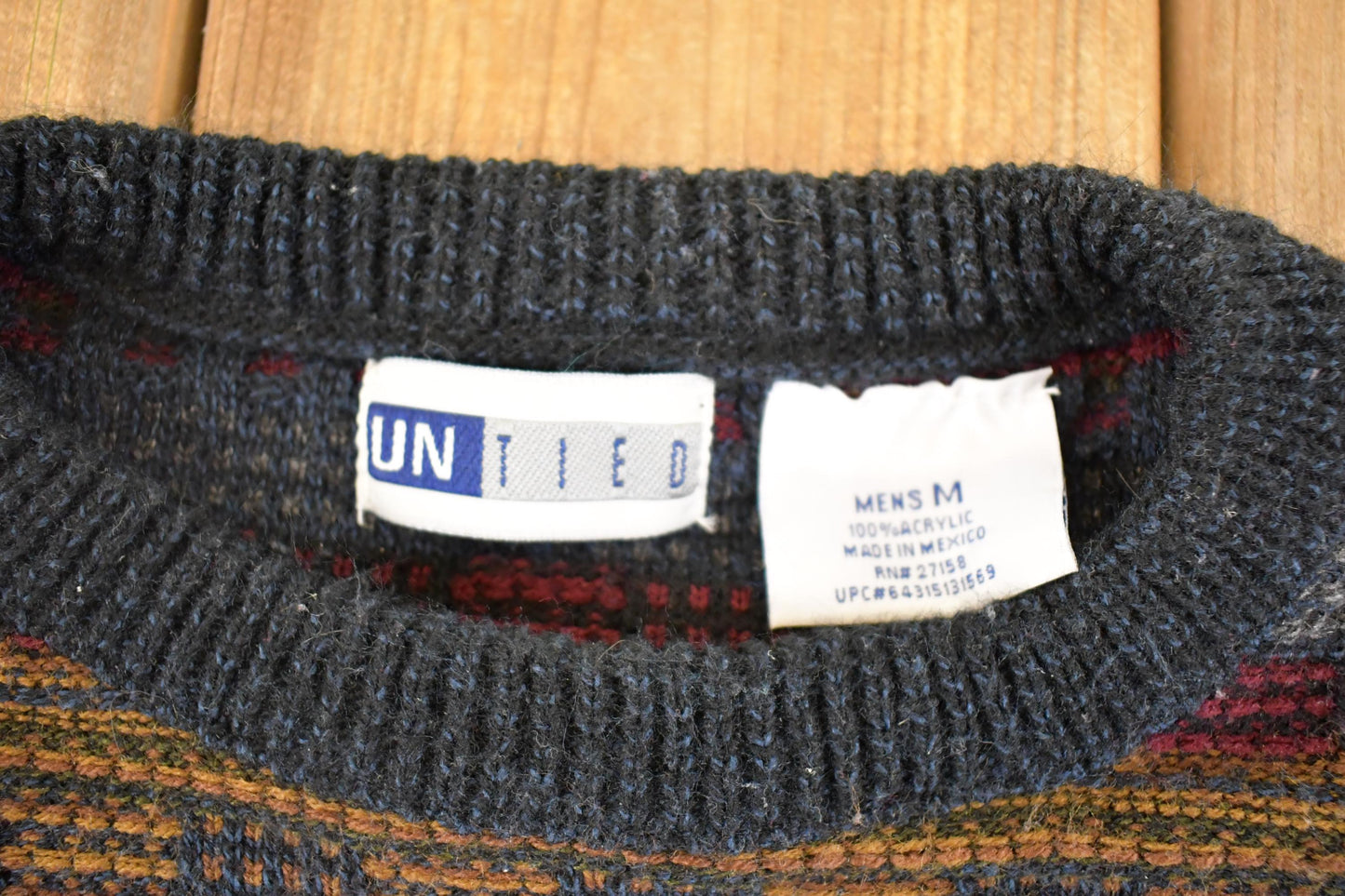 Vintage 1990s United Abstract Knit Sweater Men's M from propervintagecanada