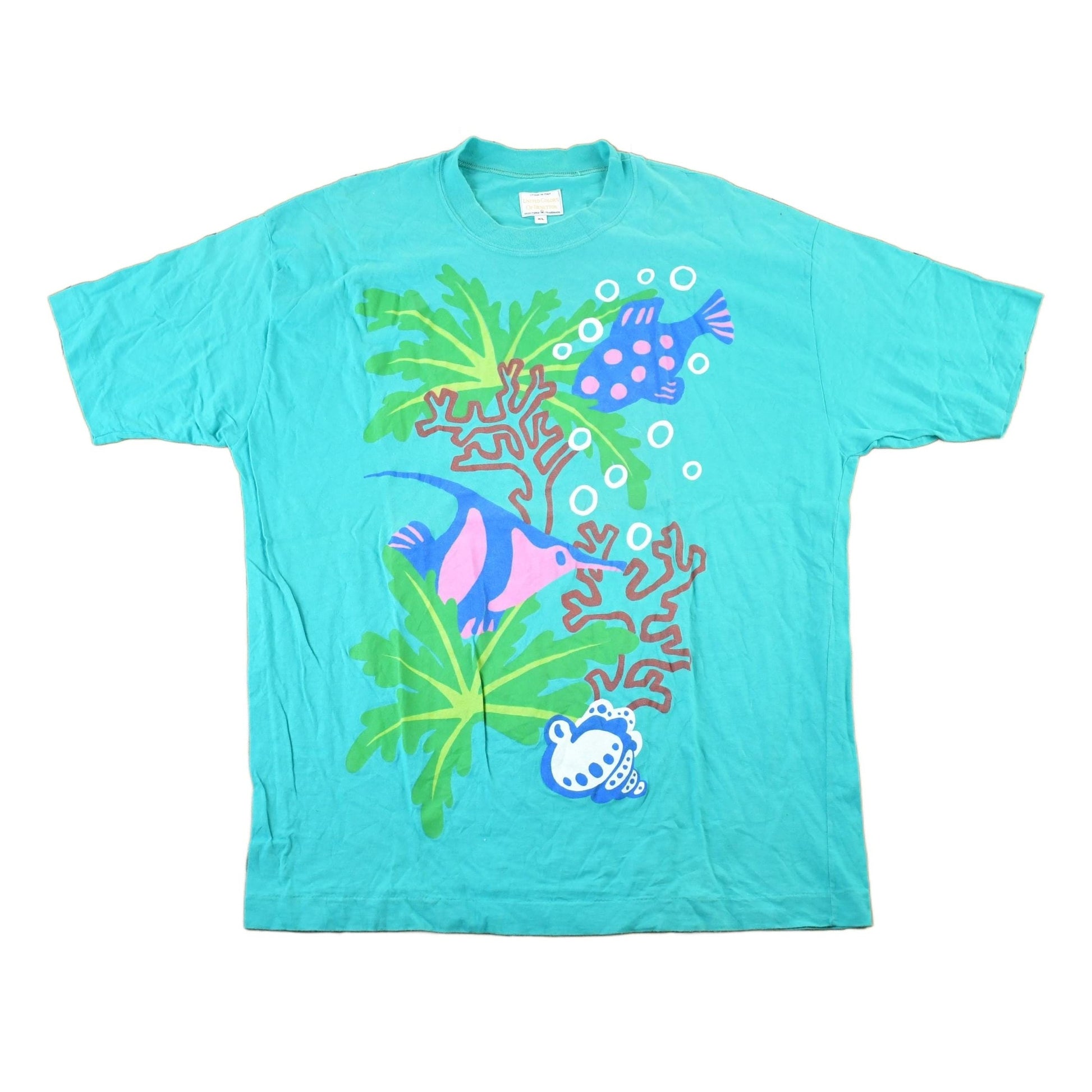 Vintage 1990s United Colours Of Benetton Souvenir Single Stitch Graphic Print T-Shirt Made In USA Men's XL from propervintagecanada