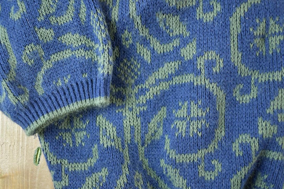 Vintage 1990s United States Sweaters Paisley Knit Cardigan Sweater Mens 2XL from propervintagecanada