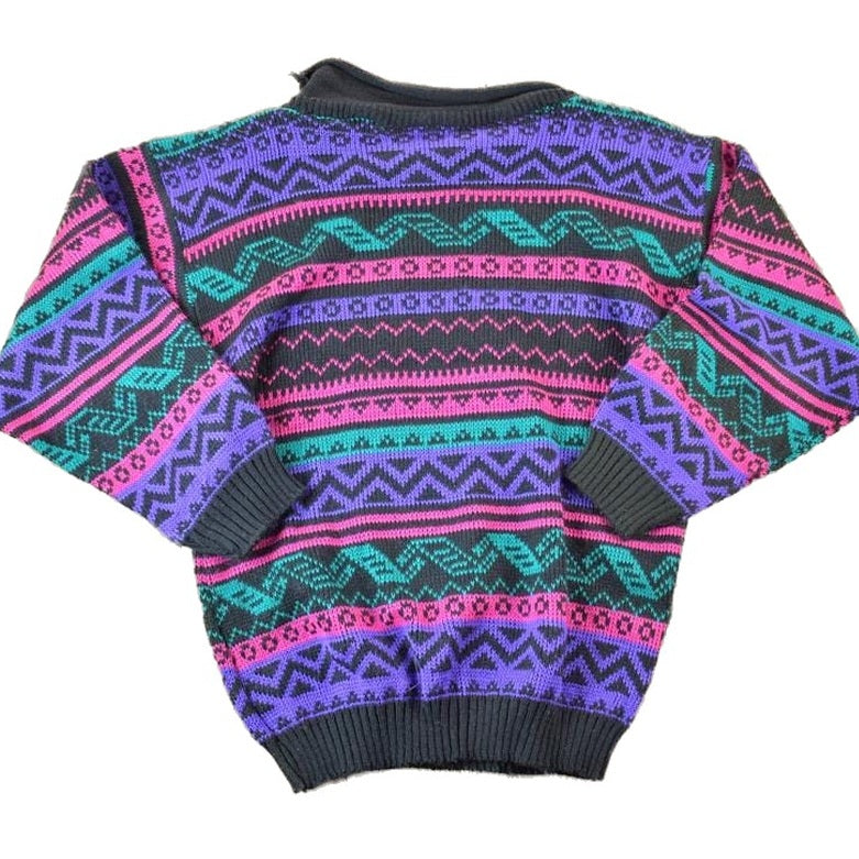 Vintage 1990s United Sweaters Of America Knit Abstract Pattern Crewneck Sweater Mens M from propervintagecanada