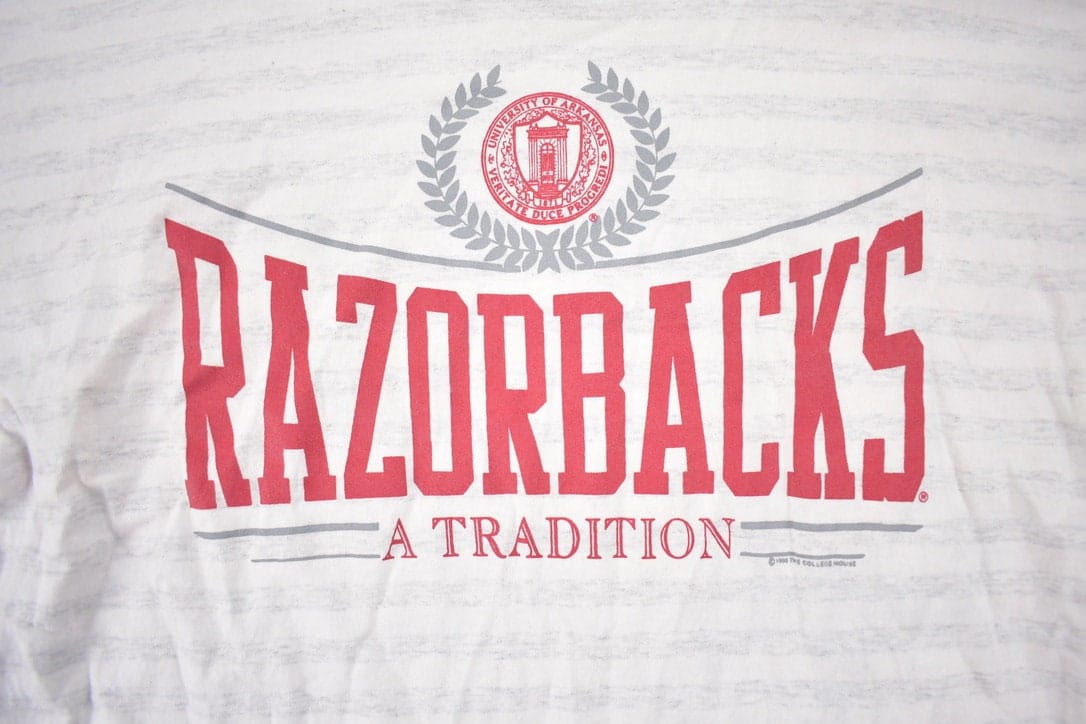 Vintage 1990s University Of Arkansas Razorbacks Collegiate T-Shirt Men's XL from propervintagecanada