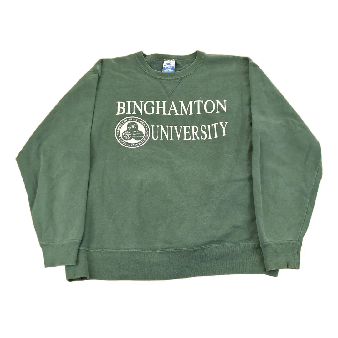 Vintage 1990s University of Binghamton Collegiate Crewneck Sweatshirt Men's Large from propervintagecanada