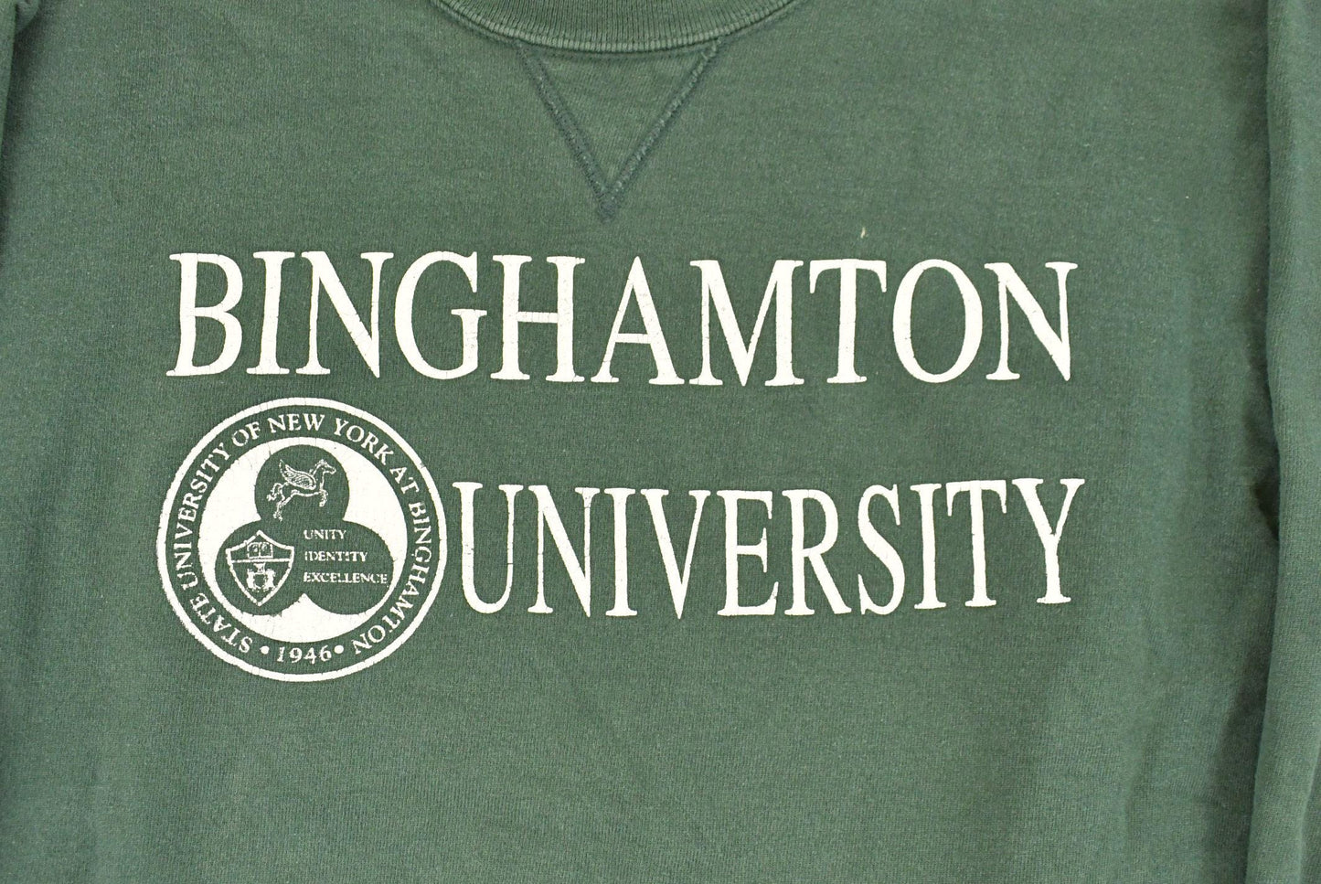 Vintage 1990s University of Binghamton Collegiate Crewneck Sweatshirt Men's Large from propervintagecanada