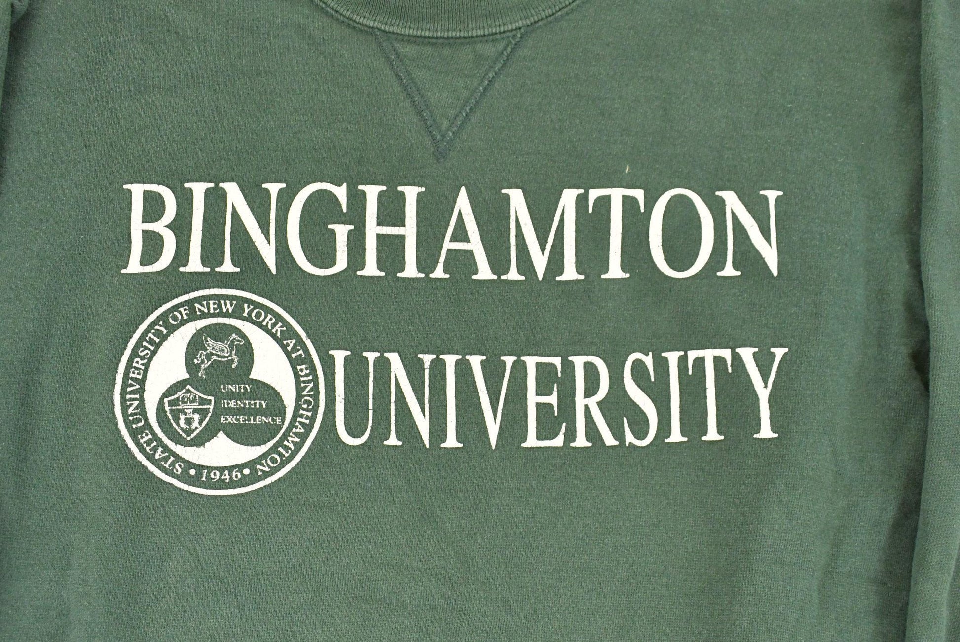 Vintage 1990s University of Binghamton Collegiate Crewneck Sweatshirt Men's Large from propervintagecanada