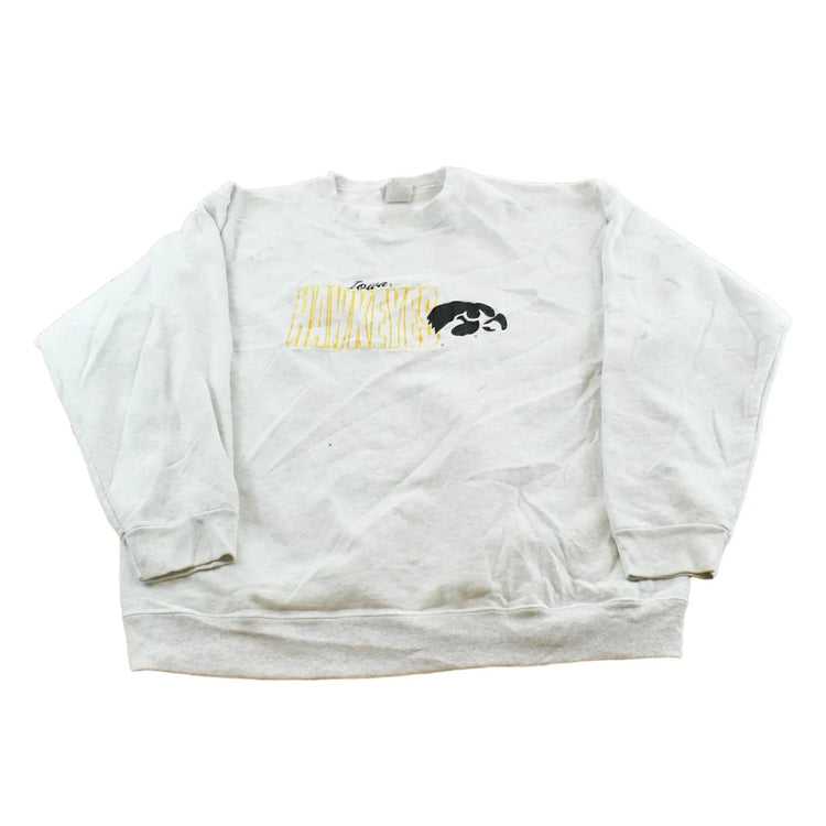 Vintage 1990s University of Iowa Hawkeyes Embroidered Collegiate Crewneck Sweatshirt Men's L from propervintagecanada